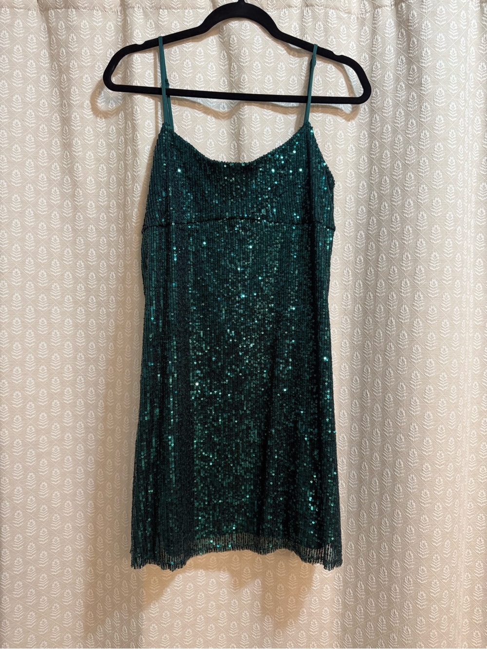 Altar'd State Emerald Sequin Mini Slip Dress